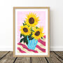 Colourful Sunflowers Still Life Print, thumbnail 7 of 9