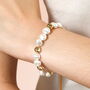Pearl And Molten Beaded Bracelet In Gold, thumbnail 3 of 3