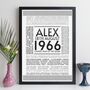 Personalised 60th Birthday Print Year Facts 1966 Gift, thumbnail 5 of 12