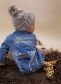 Personalised Grey Single Pom Pom Winter Hat And Booties, 3 of 5