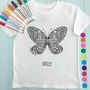 Personalised Doodle Butterfly Colour In T Shirt, thumbnail 1 of 3