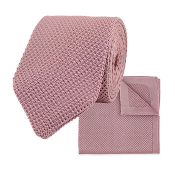 Wedding Handmade Knitted Bow Tie In Dusty Pink, 6 of 6