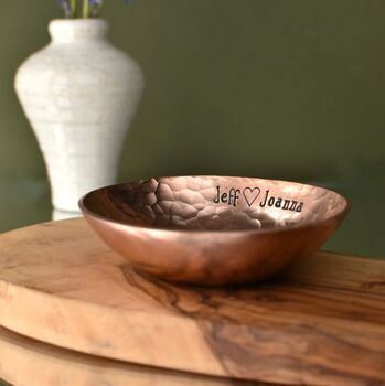 Personalised 9th Anniversary Small Copper Bowl, 2 of 9