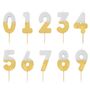 White And Gold Number Birthday Candle, thumbnail 2 of 2