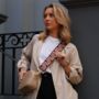 Cream Greek Abstract Bag Strap | Extra Long Crossbody Replacement Bag Strap, thumbnail 3 of 3
