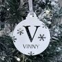 Personalised Name And Initial Christmas Bauble, thumbnail 9 of 12