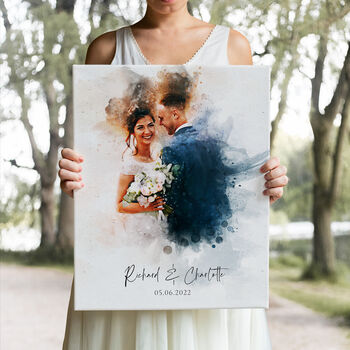 Personalised Watercolor Portrait From Photo Boyfriend/Girlfriend Gift, 7 of 9