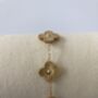 Gold Clover Charm Bracelet, thumbnail 4 of 4