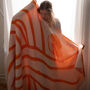Swedish Wool Throw Blanket Sofia Lind Orange, thumbnail 2 of 4