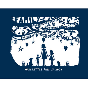 Personalised Family Print Or Papercut In Mount, 10 of 12