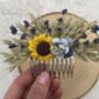 Sunflower And Lavender Flower Hair Comb, thumbnail 2 of 6