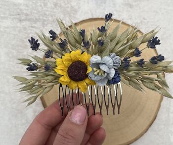 Sunflower And Lavender Flower Hair Comb, 2 of 6