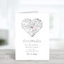 Personalised Anniversary Card, First Anniversary, Map Location Card, thumbnail 1 of 4