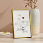 Personalised Children's Drawing Framed Picture With Stitch Heart, thumbnail 1 of 4