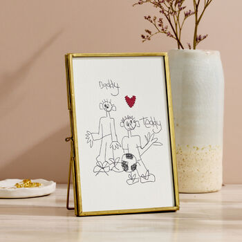 Personalised Children's Drawing Framed Picture With Stitch Heart, 2 of 4