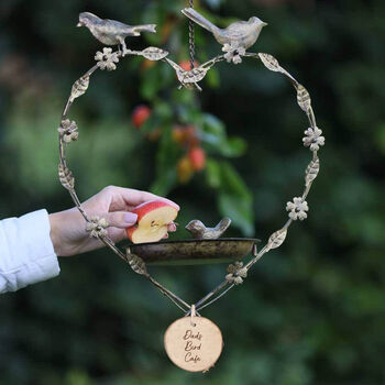 Personalised Garden Hanging Heart Bird Dish, 3 of 10