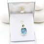 Aquamarine And Moonstone Gemstone Ladies Silver Pendant, thumbnail 2 of 3