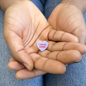 I Have Adhd Heart Pin Badge, 5 of 12