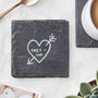 Carved Heart Personalised Slate Coaster, thumbnail 1 of 3