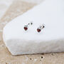 Silver Or Gold Plated Mini Red Cz Heart Stud Earrings, thumbnail 2 of 4