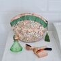 Block Printed Peach Floral Quilted Make Up Bag, thumbnail 1 of 3