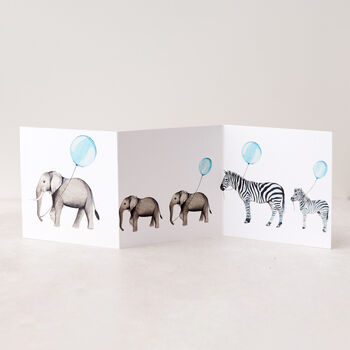 Elephant Family Concertina Keepsake Card, 2 of 4