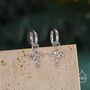 Sterling Silver Frog Huggie Hoop Earrings, thumbnail 6 of 10