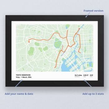 Tokyo Personalised Marathon Map Print, 2 of 7