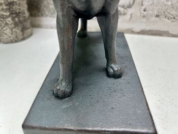 Set Of Two Bronzed Dog Bookends – Labrador And Spaniel, 9 of 12