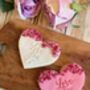 Personalised Heart Biscuit Letterbox Gift – Vanilla Iced Biscuits With Love Sprinkles, thumbnail 1 of 5