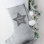 Personalised New Baby Luxury Silver Grey Stocking, thumbnail 2 of 2