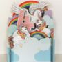 4th Birthday 3D Card With Rainbow Unicorn, thumbnail 1 of 3