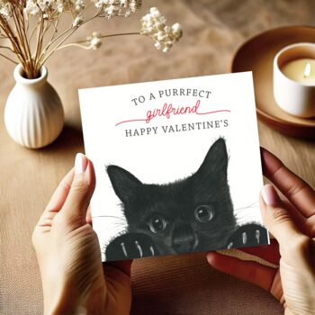 To A Purrfect Girlfriend Cute Cat Card, 2 of 2