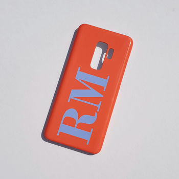 Personalised Terracotta Orange And Blue Phone Case, 4 of 8