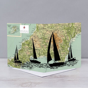 Sailing Over Devon And Cornwall Greetings Card, 2 of 3