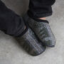 Adam Khaki Grey Aztec Mens Slippers/Indoor Shoes, thumbnail 1 of 8