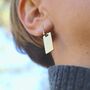 Rectangle Earrings Gold 18k Textured Jewellery, thumbnail 1 of 9