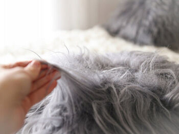 Grey Sheepskin Long Hair Cushion By Onaie, 6 of 7