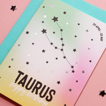 Taurus Star Sign Constellation Birthday Card, 2 of 7