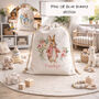 Personalised Floral Rabbit Toy Bag, Pink Or Blue Bunny Storage Sack, thumbnail 3 of 3