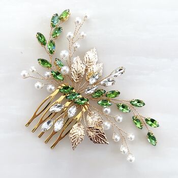 Green And Gold Hair Comb, 4 of 6