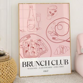 Brunch Club Print Kitchen Wall Art, 3 of 8