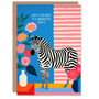 Colourful Stripes Flowers Zebra Auntie Birthday Card, thumbnail 1 of 4