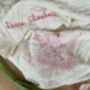 Organic Personalised Embroidered Muslin Swaddle Blossom, thumbnail 1 of 4
