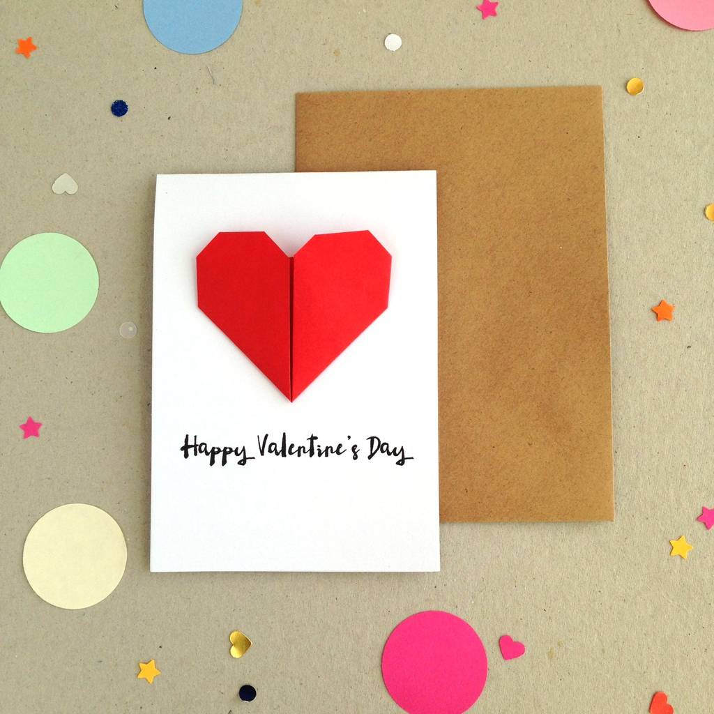 Personalised Origami Heart Valentines Day Card By Louise Mc Laren