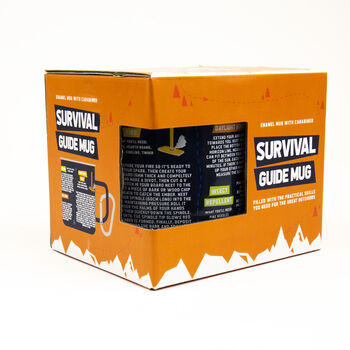 Survival Guide 500ml Enamel Mug With Carabiner Hook, 4 of 4