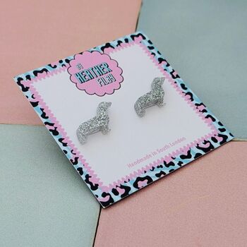 Sausage Dog Glitter Resin Studs, 11 of 12