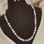 Large White Grey Round Oval Pearl Necklace And Earring Set, thumbnail 8 of 8