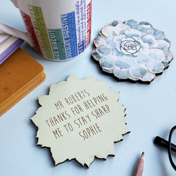Personalised Succulent Coaster Teacher Gift, 11 of 11
