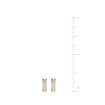 Yellow Gold Cubic Zirconia Mini Bar Stud Earrings, 4 of 5